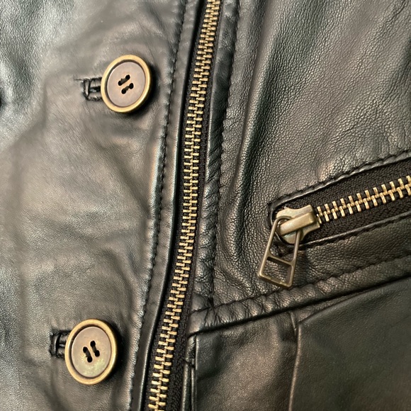 Witchery Women’s Black Leather Jacket/Blazer, AUS 8 (US Size 4) - Picture 7 of 9
